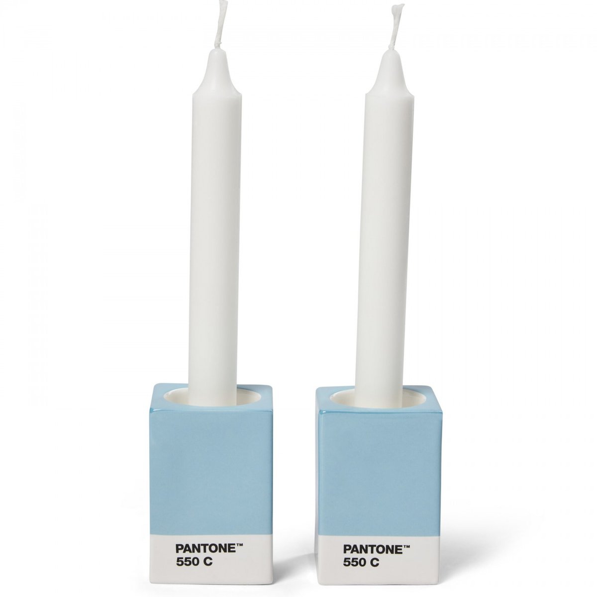 Lot de 2 bougeoirs Pantone bleu clair 550, COPENHAGEN DESIGN