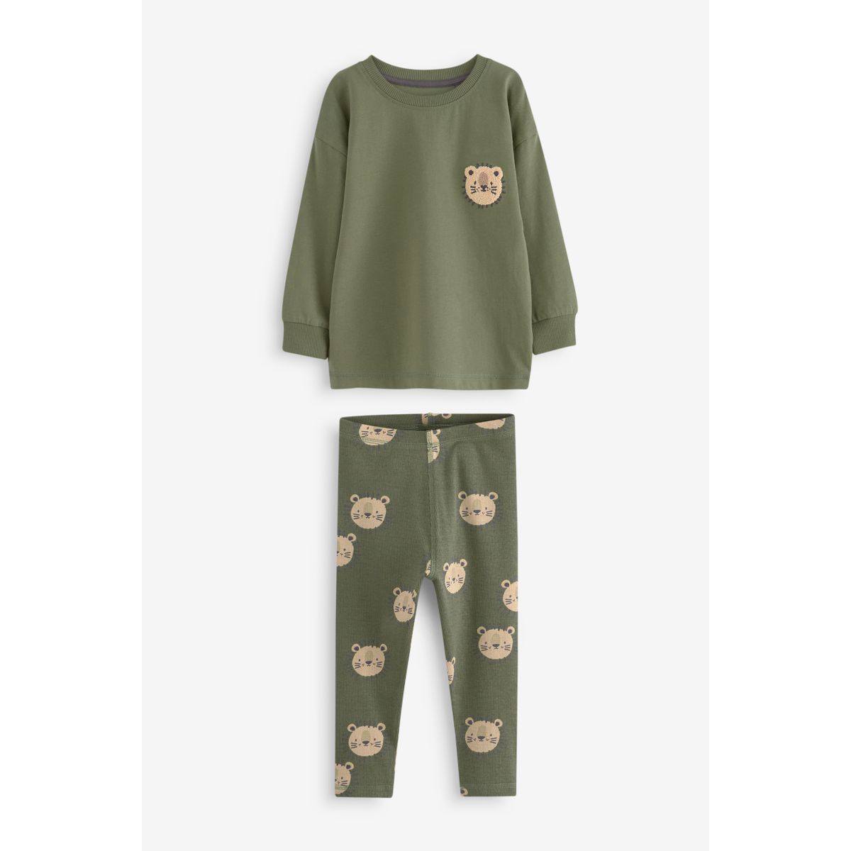 Pyjama côtelé , lot de 3 animal bleu/brun/vert kaki, NEXT