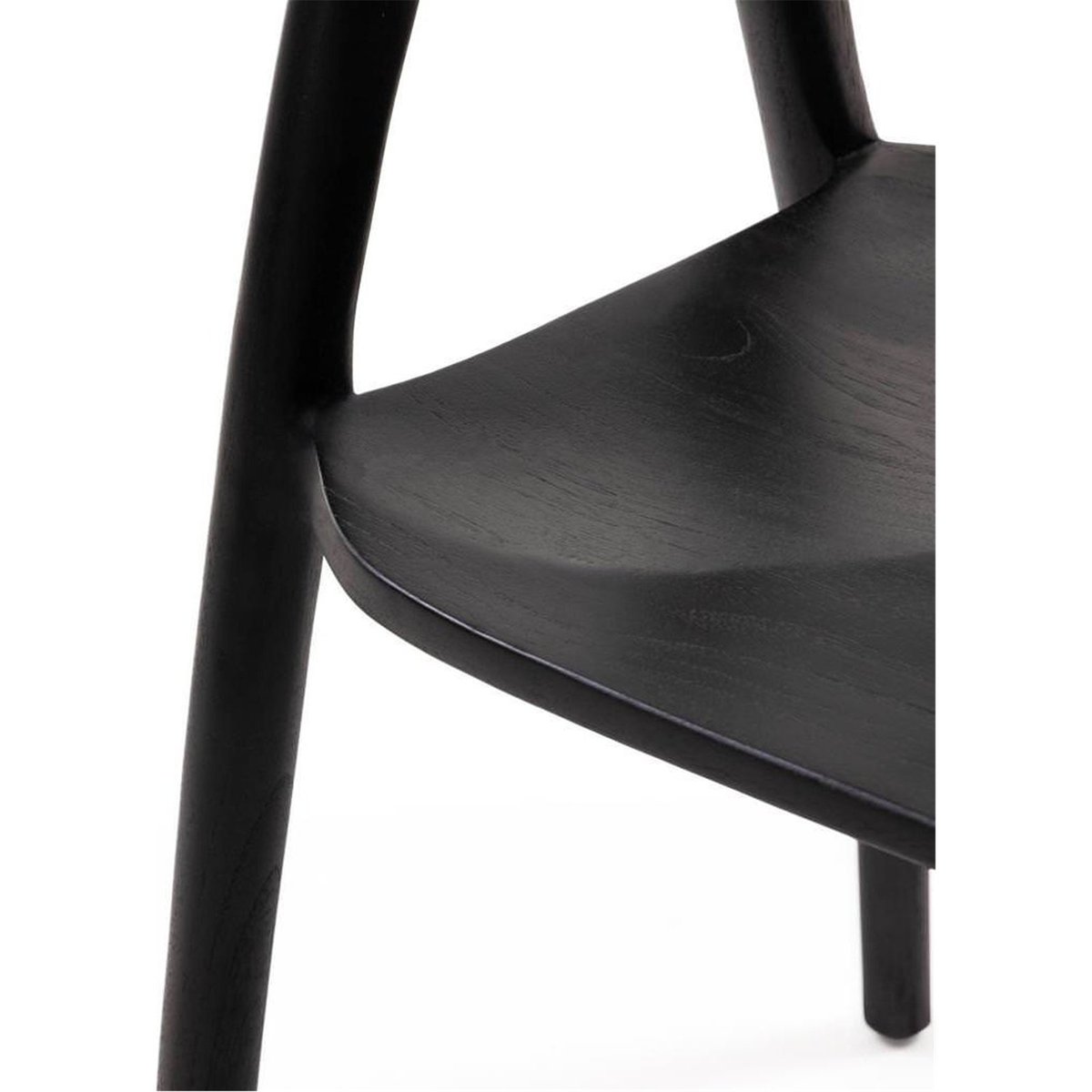 Chaise arrondie en teck collection NIBI OKA noir, RECOLLECTION