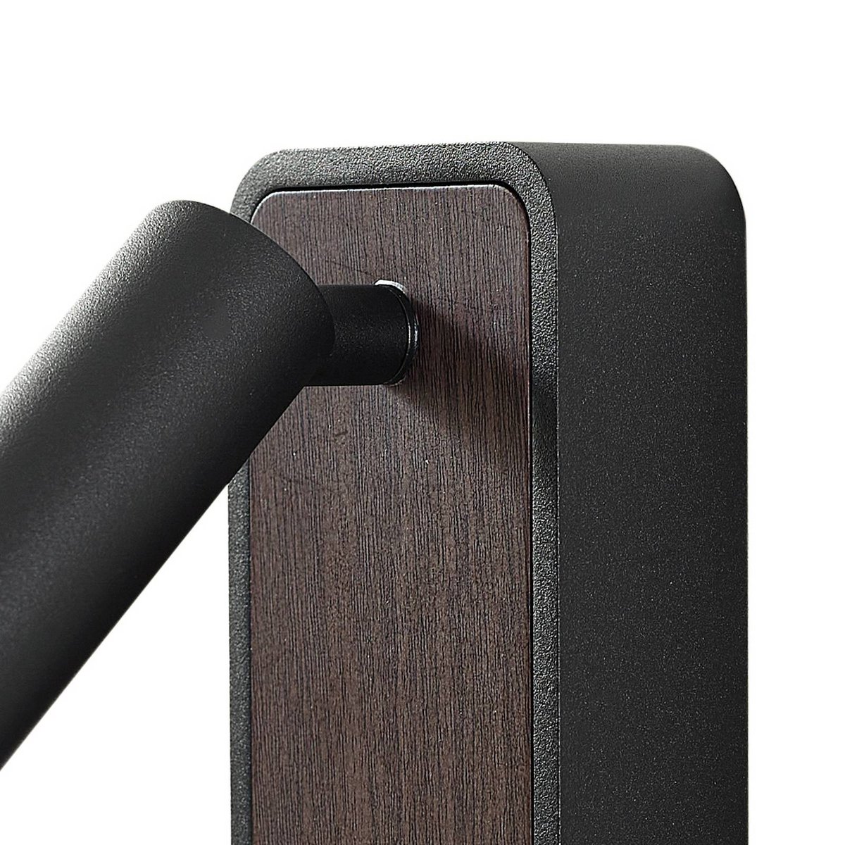Applique en métal moderneLED, Tallis noir, bois foncé, LINDBY