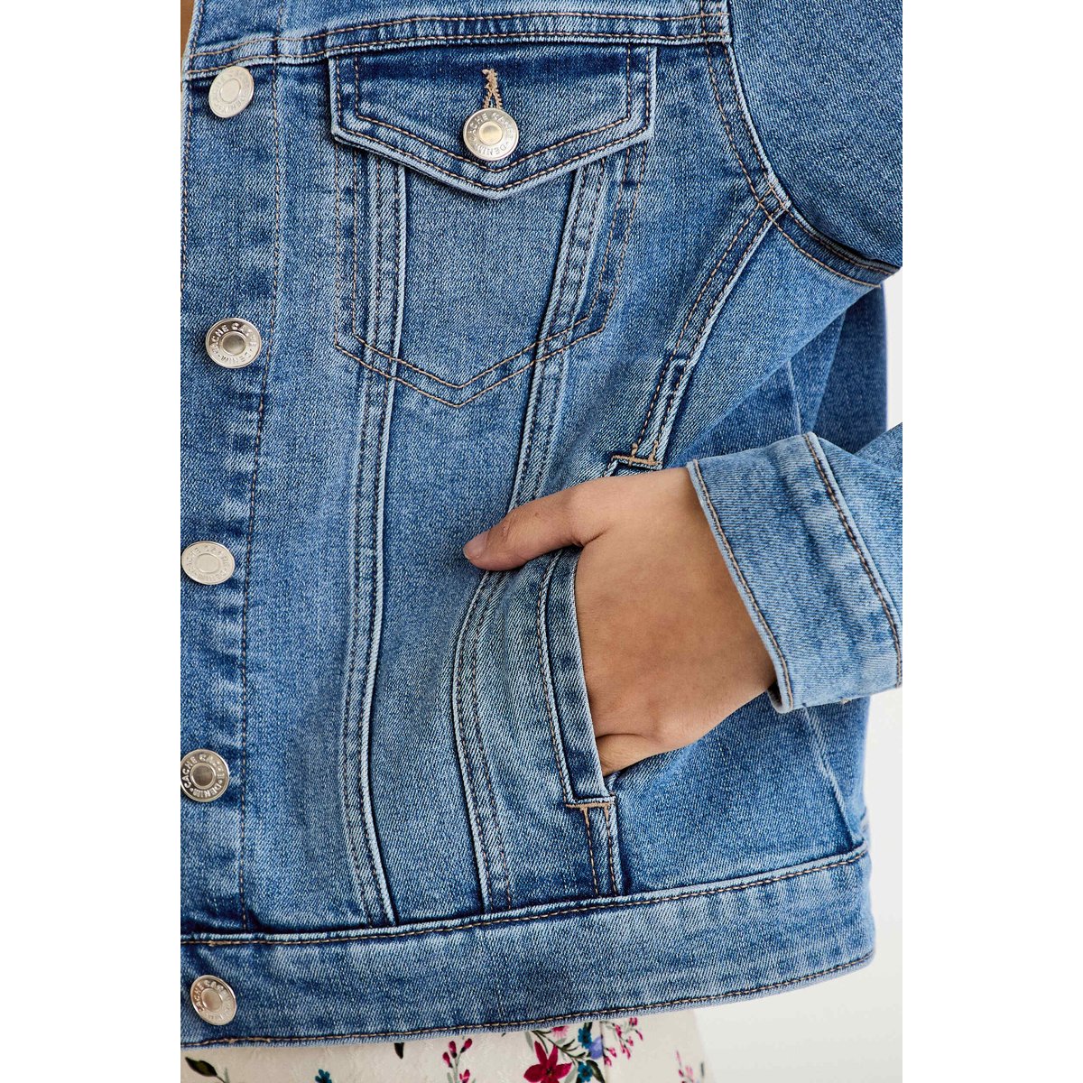 Veste cintrée en jean col classique denim double stone, CACHE CACHE