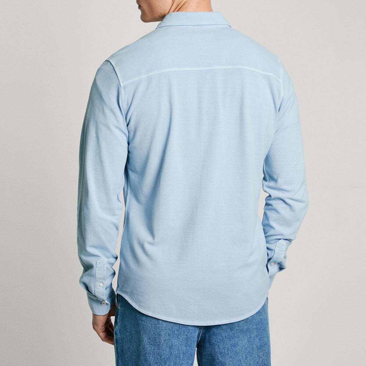 Chemise Coupe Slim En Piqué bleu clair tamise, PEPE JEANS