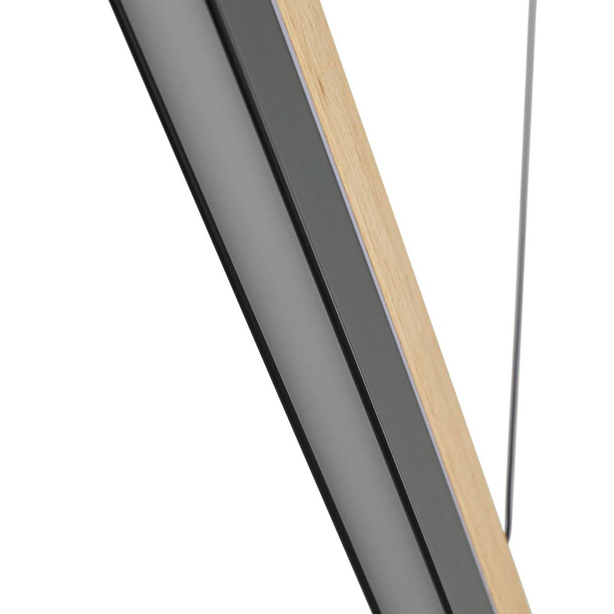 Suspension en bois moderneLED, Holven bois clair, noir, LUCANDE