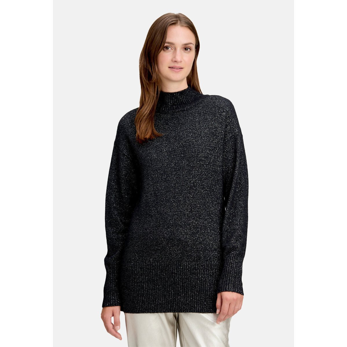 Pull-over en maille à fils de fil textile noir, BETTY & CO