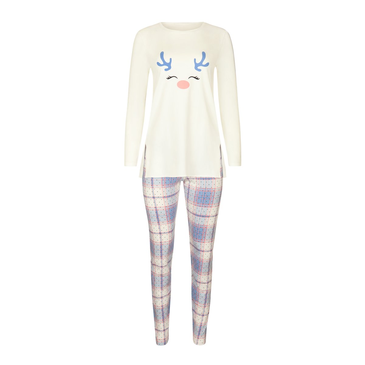 Pyjama leggings tunique manches longues Holiday ivoire, LISCA