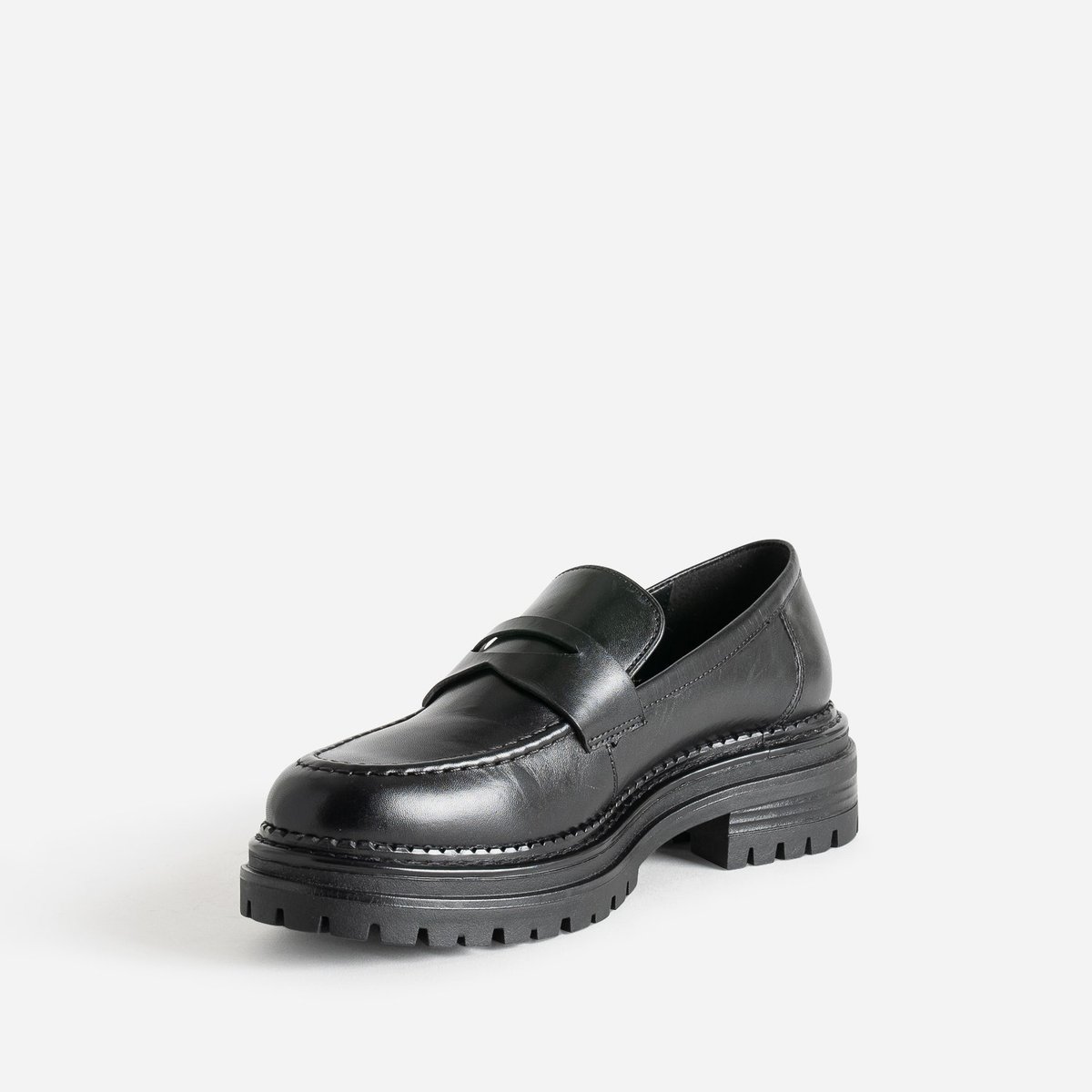 Mocassin en cuir JAHINO noir, TEXTO