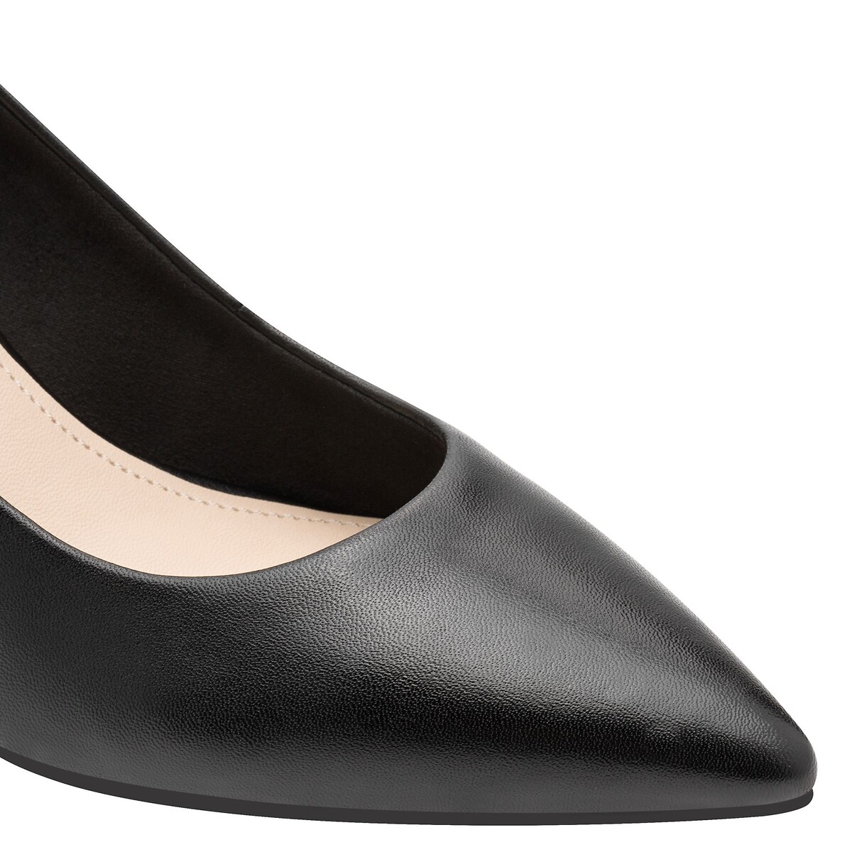 Pointed Toe Leather Heels black, TAMARIS