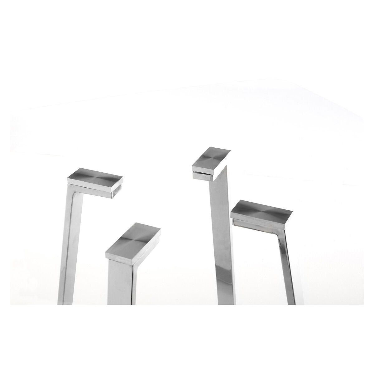 Square Dining Table with Glass Top and Chrome Leg (Seats 4) chrome, SO'HOME