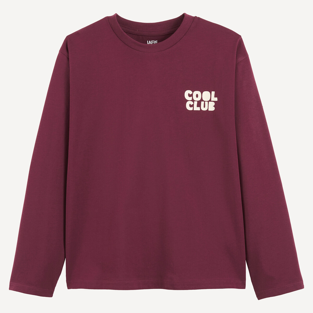 Slogan Print Long Sleeve T-Shirt burgundy, LA REDOUTE COLLECTIONS