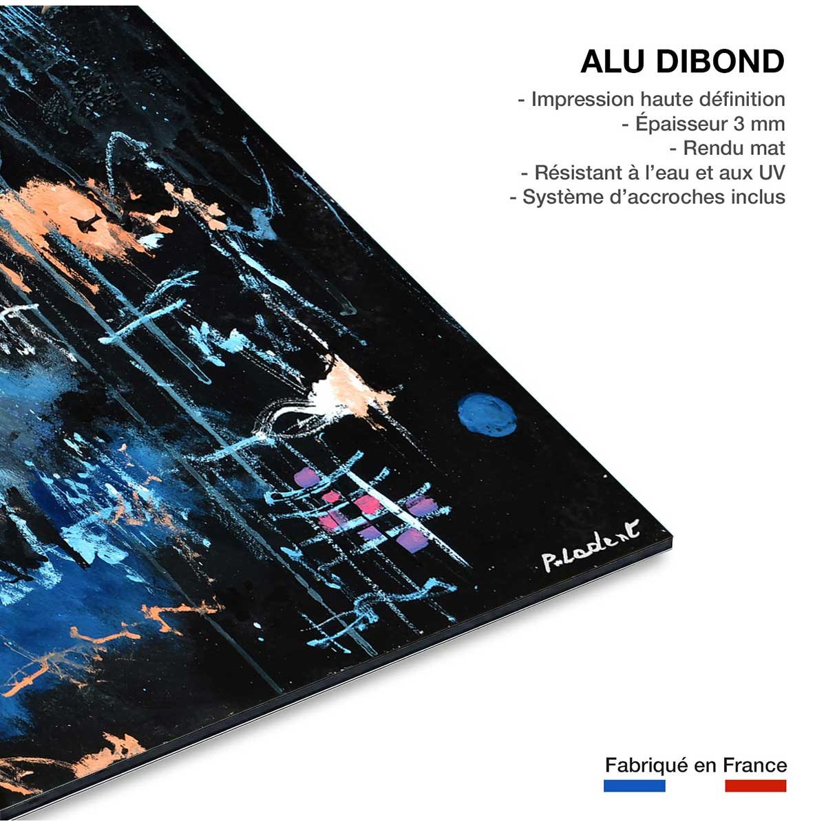 Tableau abstrait la nuit des étoiles tableau alu dibond, HEXOA