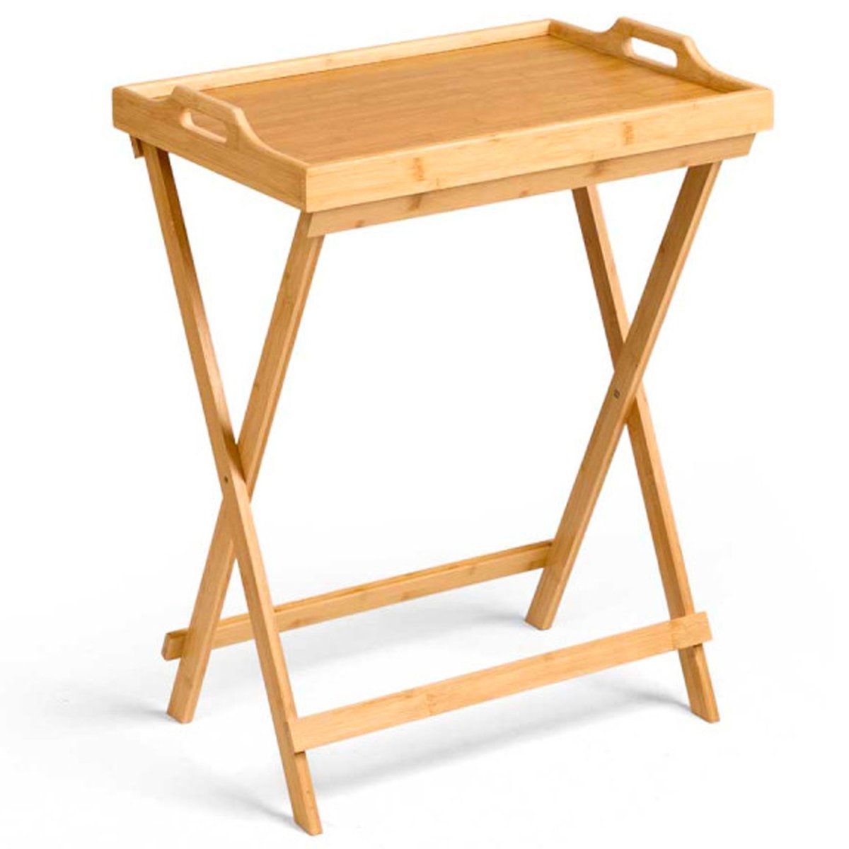 Table pliante en bambou plateau amovible 50x36x64.5cm bois, WADIGA