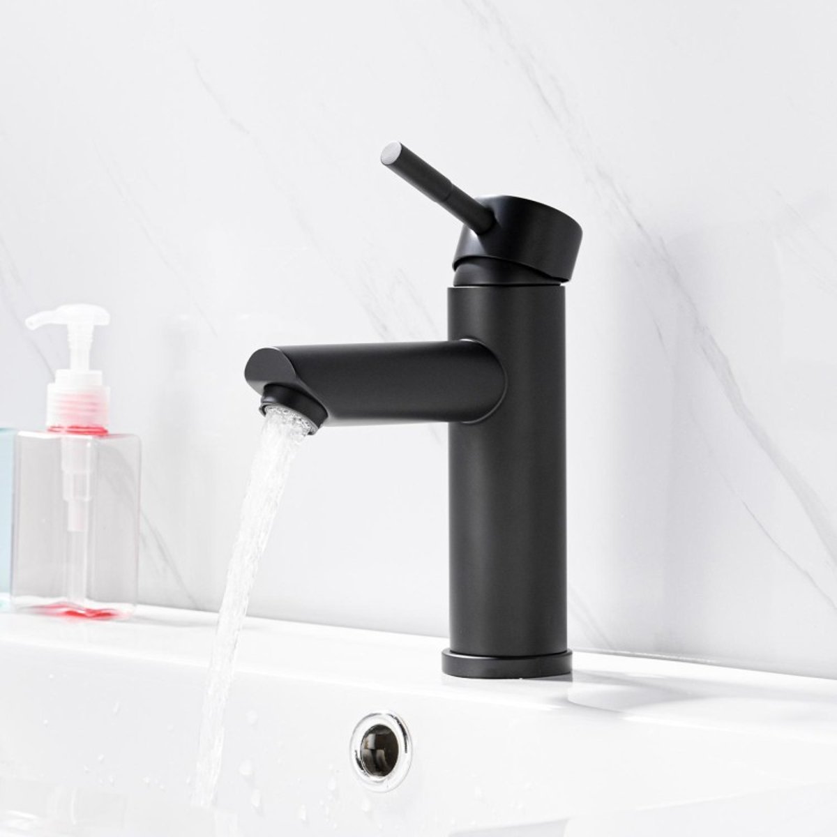Robinet salle de bain mitigeur bec bas TAP noir, MOB IN