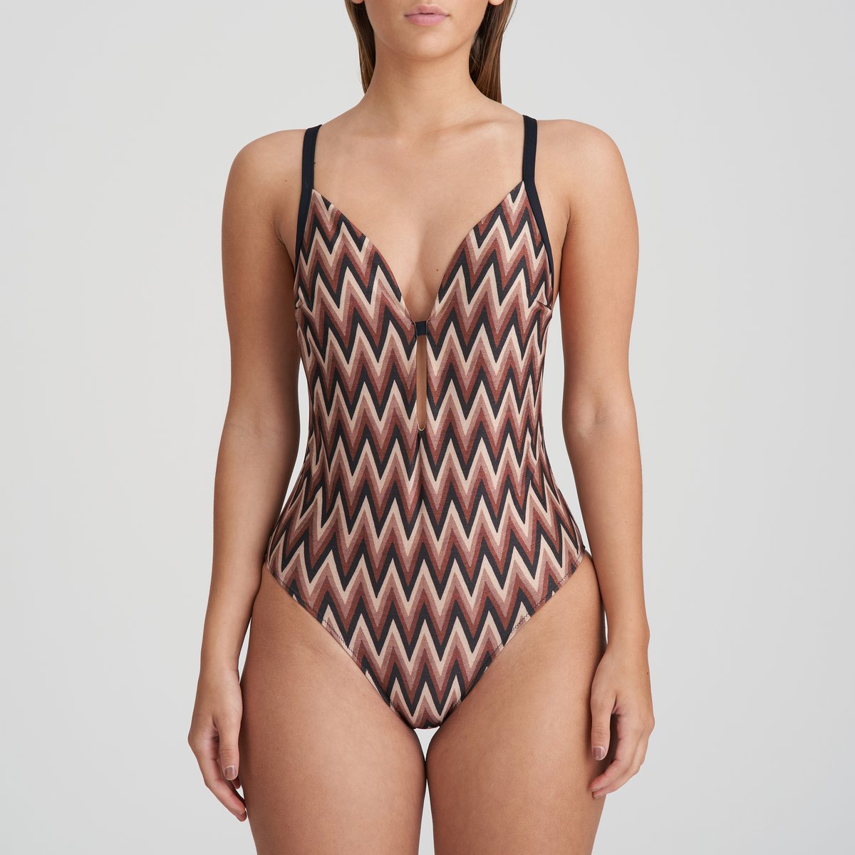 Maillot sans arm. plongeant SU ANA marron - miramar, MARIE JO