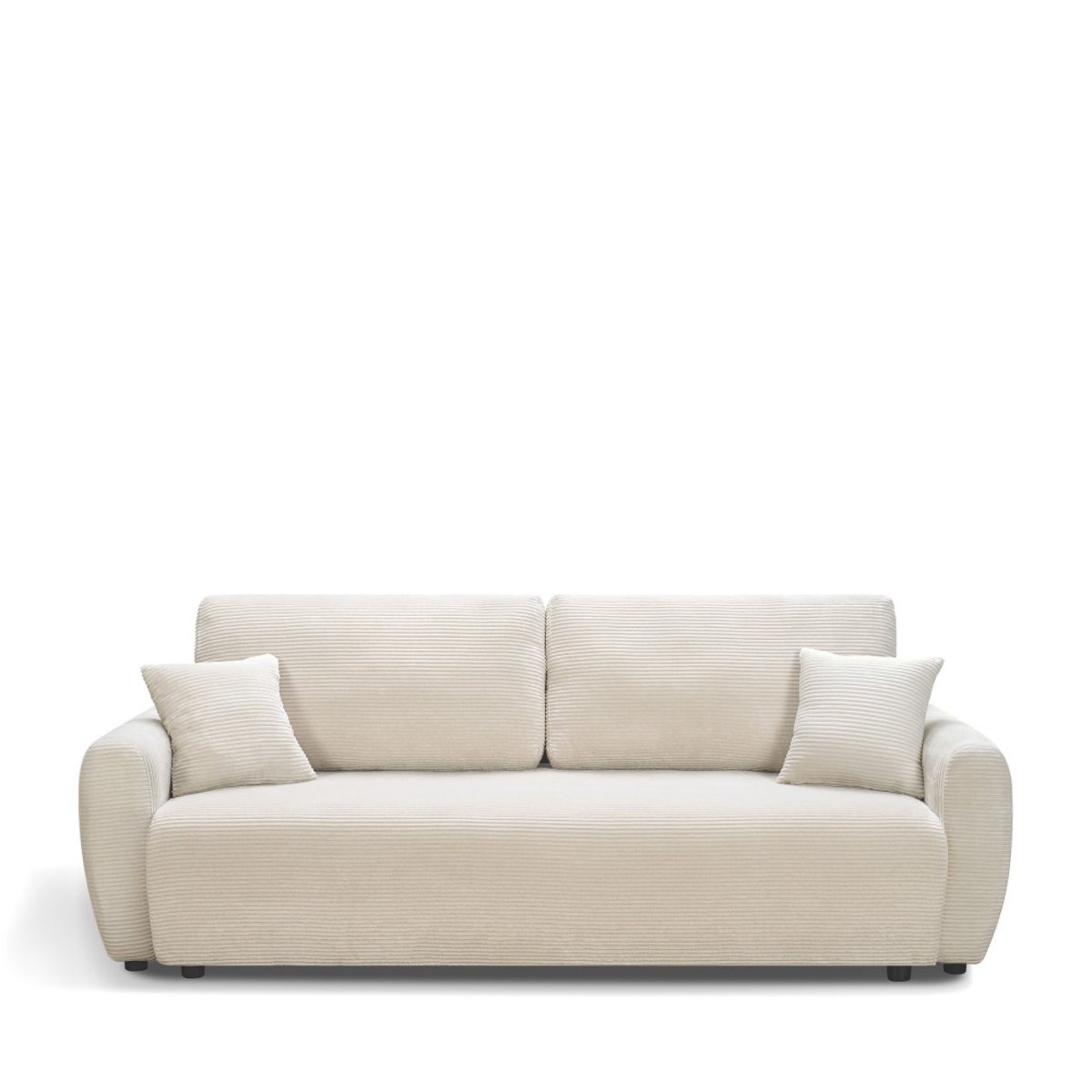 Canapé convertible 3 places en velours côtelé- JUL beige, DRAWER