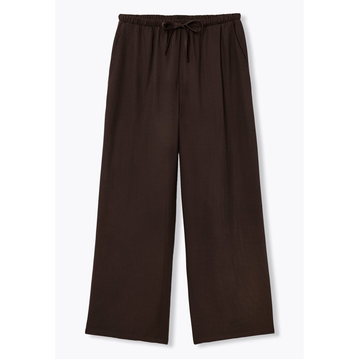 Pantalon large uni marron, PROMOD