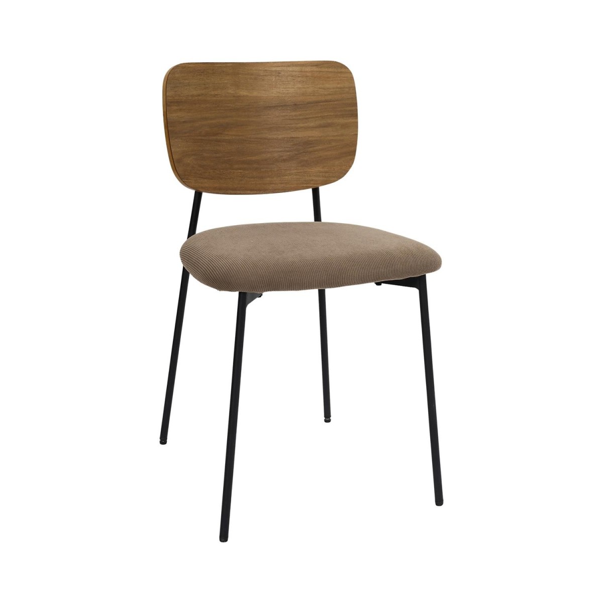Lot de 4 Chaises taupe NOAN marron, CALICOSY