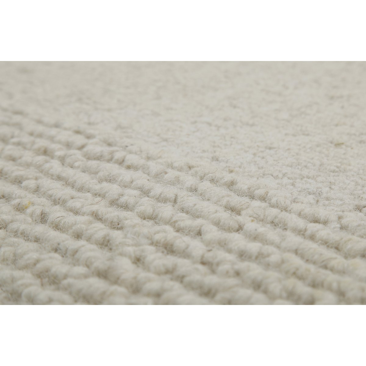 Tapis rond uni avec bordure texturée , HAMPTONS TWENTYONE blanc crème, WECON HOME