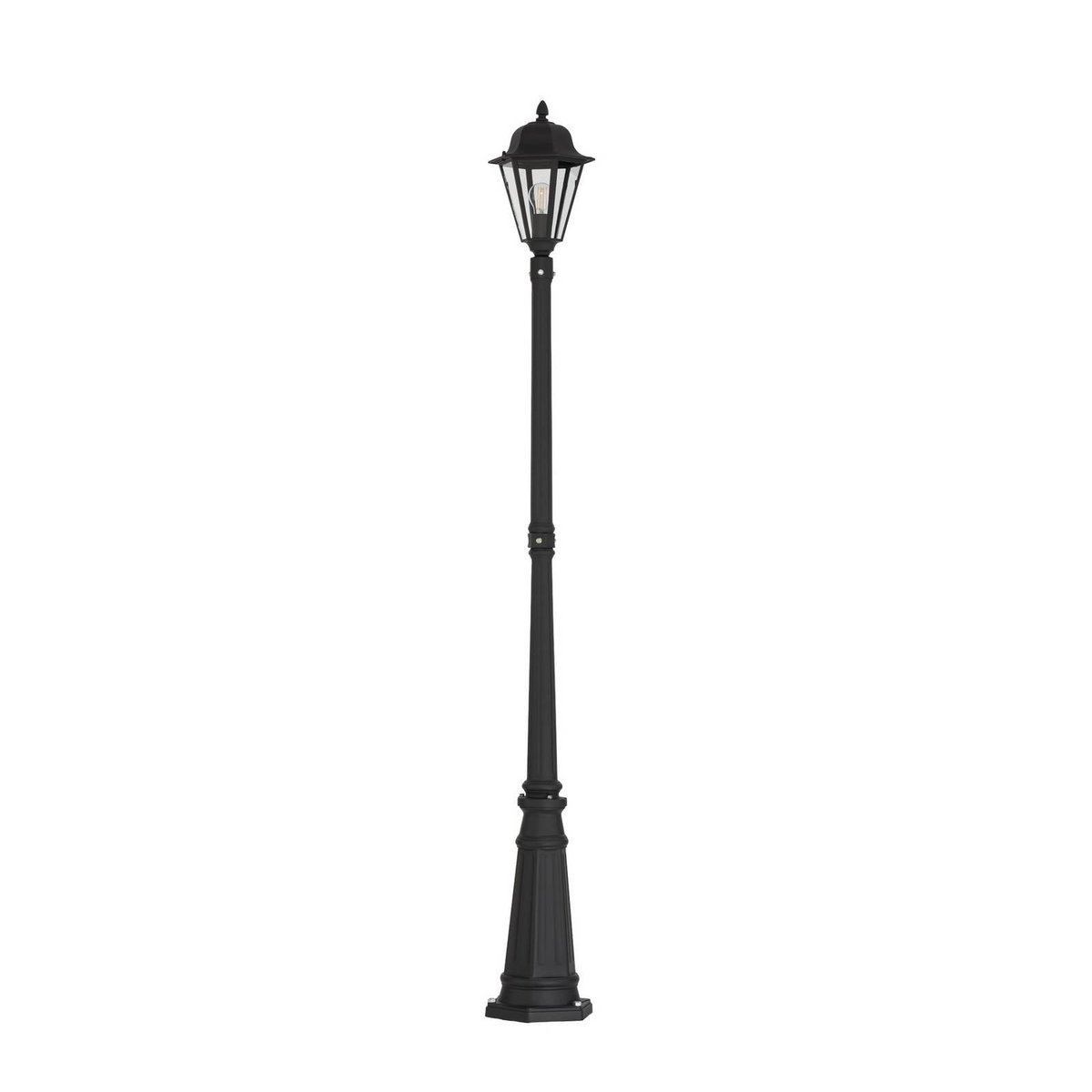 Lampadaire extérieur en aluminium moderne anthracite, transparent, LINDBY