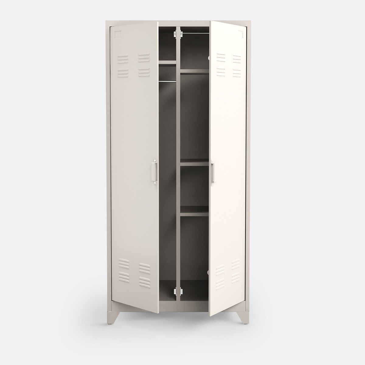 Armoire 2 portes en métal acier, HIBA galet, LA REDOUTE INTERIEURS