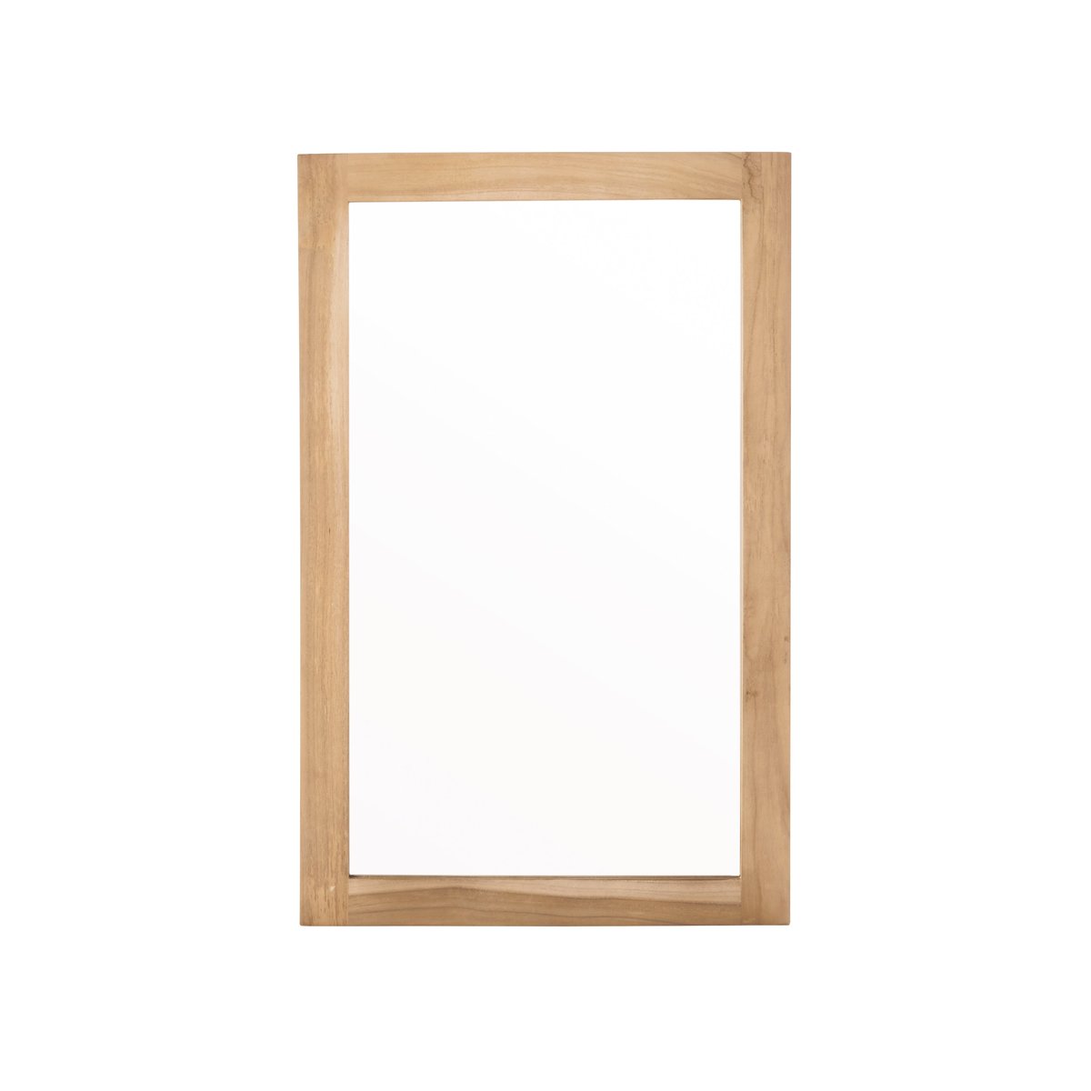 Miroir en teck massif rectangulaire 80x50 cm naturel, BERAH GETAH