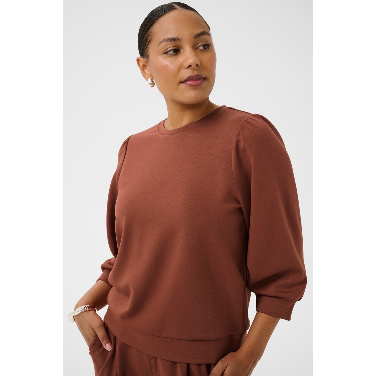 Sweatshirt marron henna, KAFFE