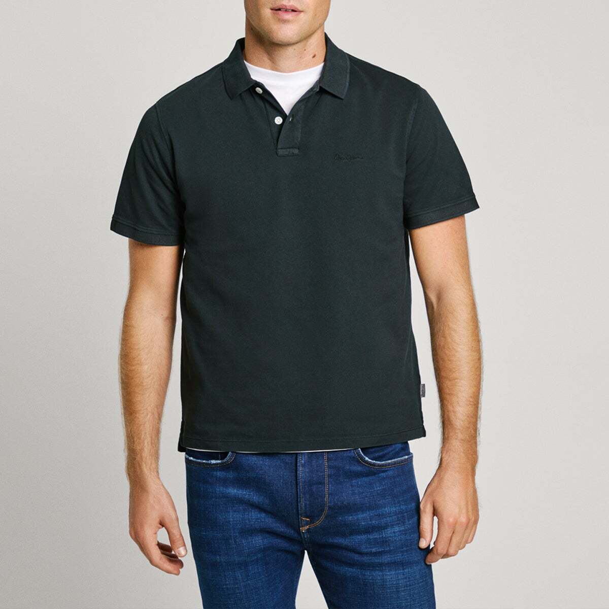 Polo Coupe Slim En Piqué noir, PEPE JEANS