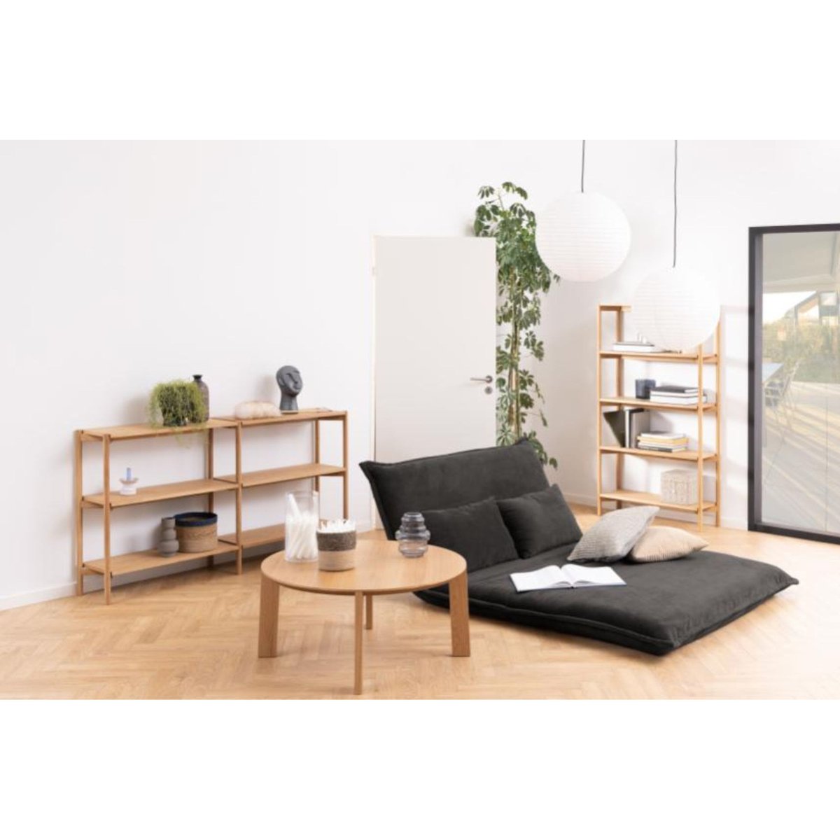 Bibliothèque scandinave en chêne clair 4 tablettes - BRENDA bois clair, HELLIN, DEPUIS 1862