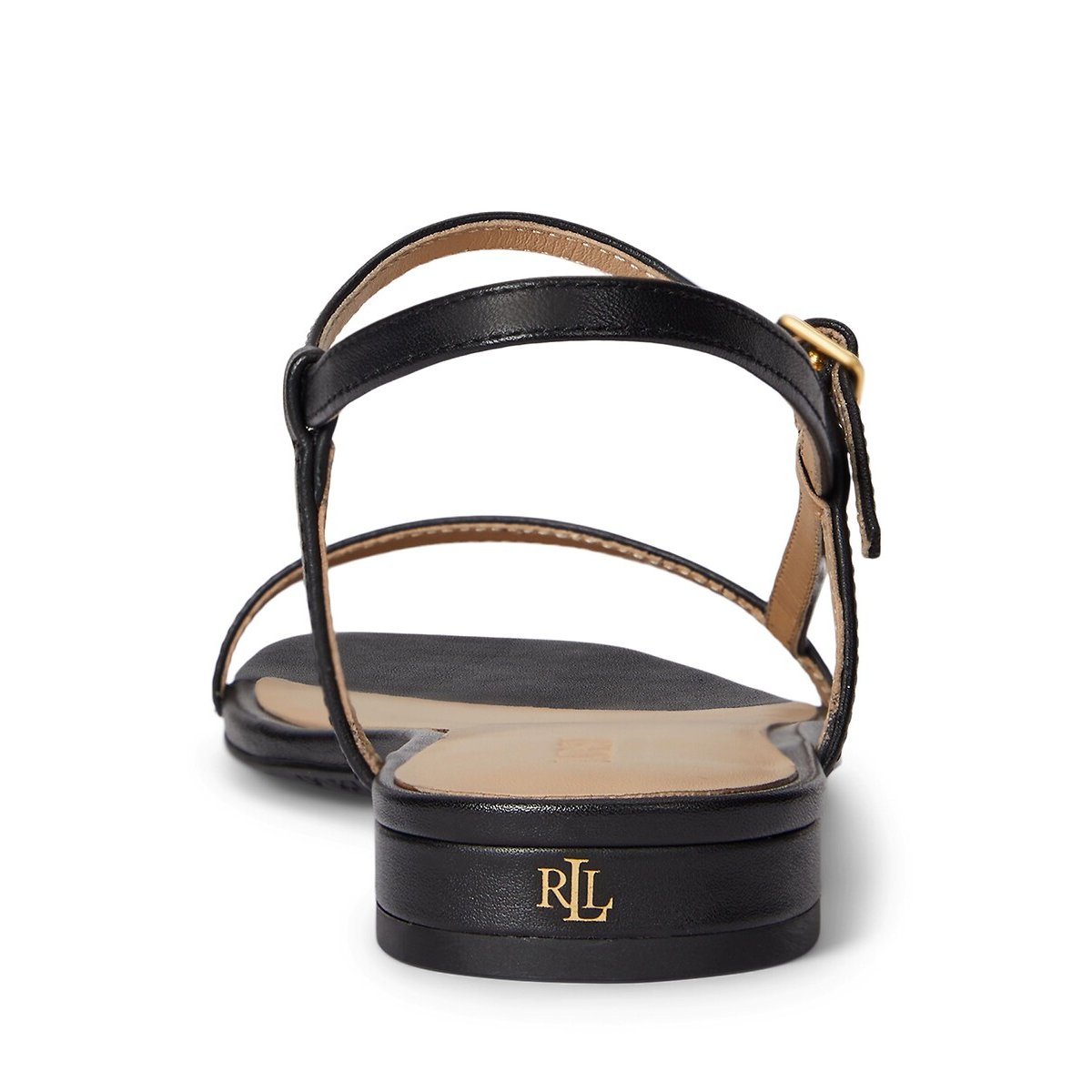Lainee Flat Leather Sandals black, LAUREN RALPH LAUREN
