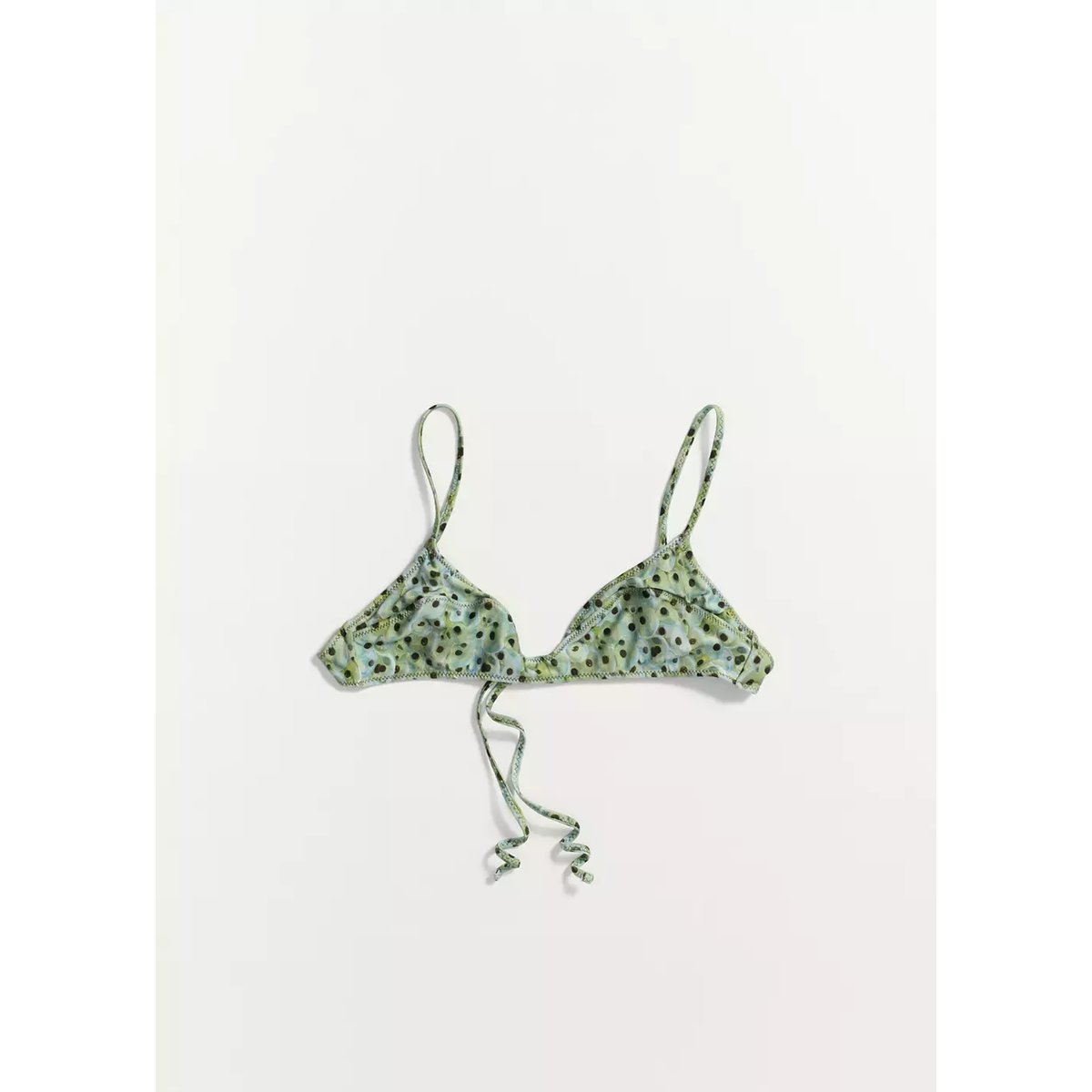 Haut de bikini triangle imprimé vert, MANGO