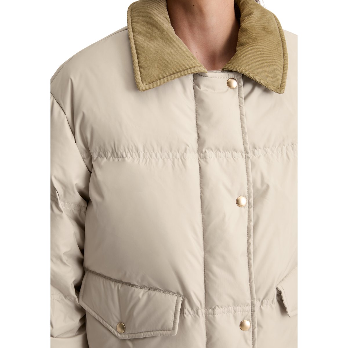 Doudoune bouffante regular style barnjacket en polyester recyclé beige, MARC O'POLO