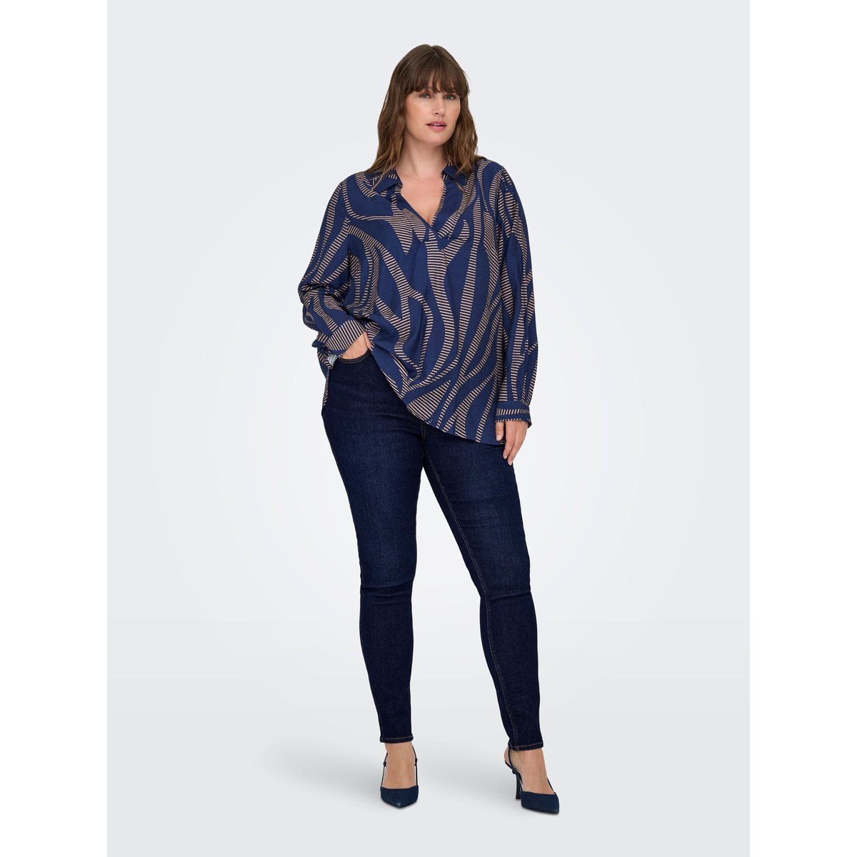 Jean Skinny dark blue denim, ONLY CARMAKOMA