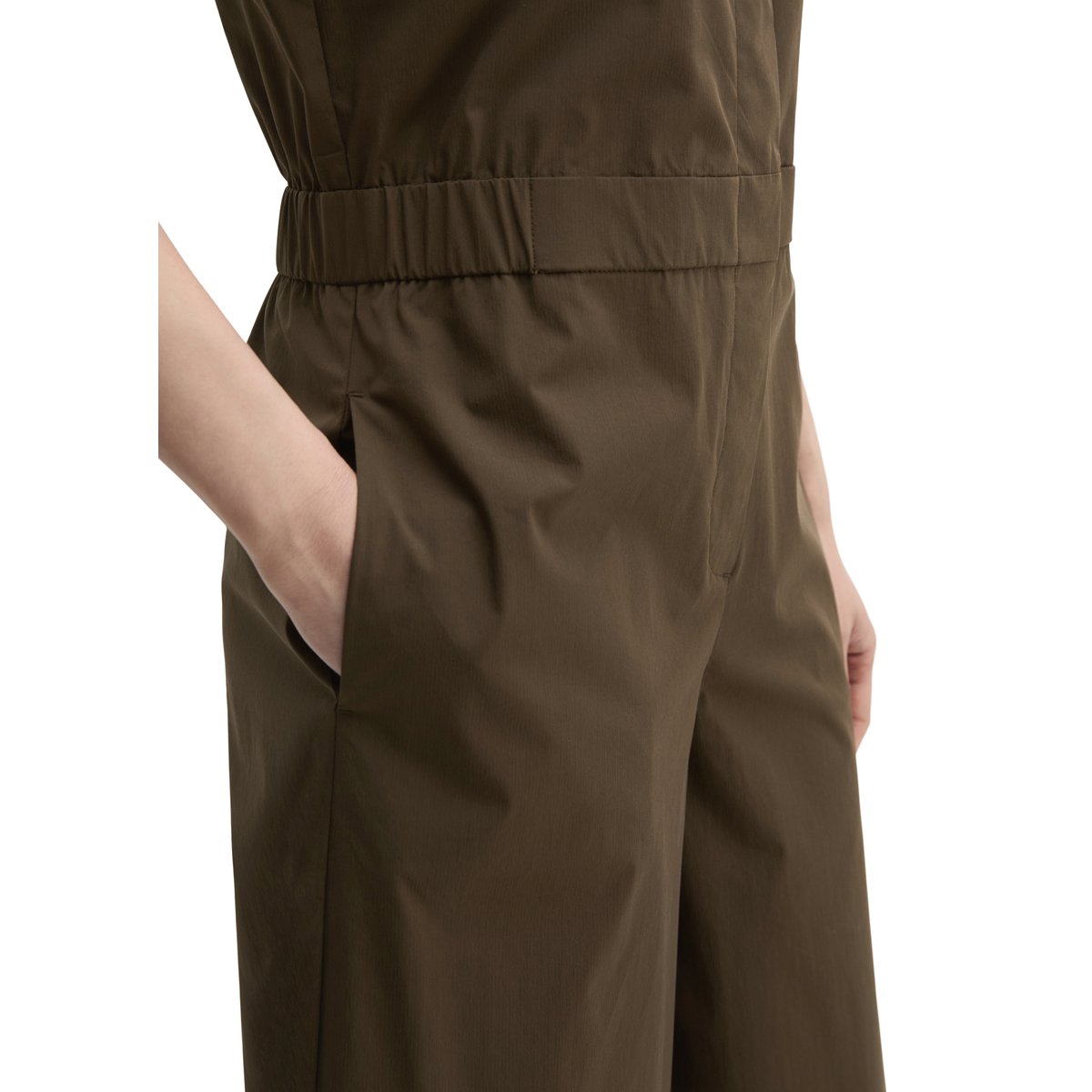 Combinaison à manches courtes regular en popeline stretch marron fonce, MARC O'POLO