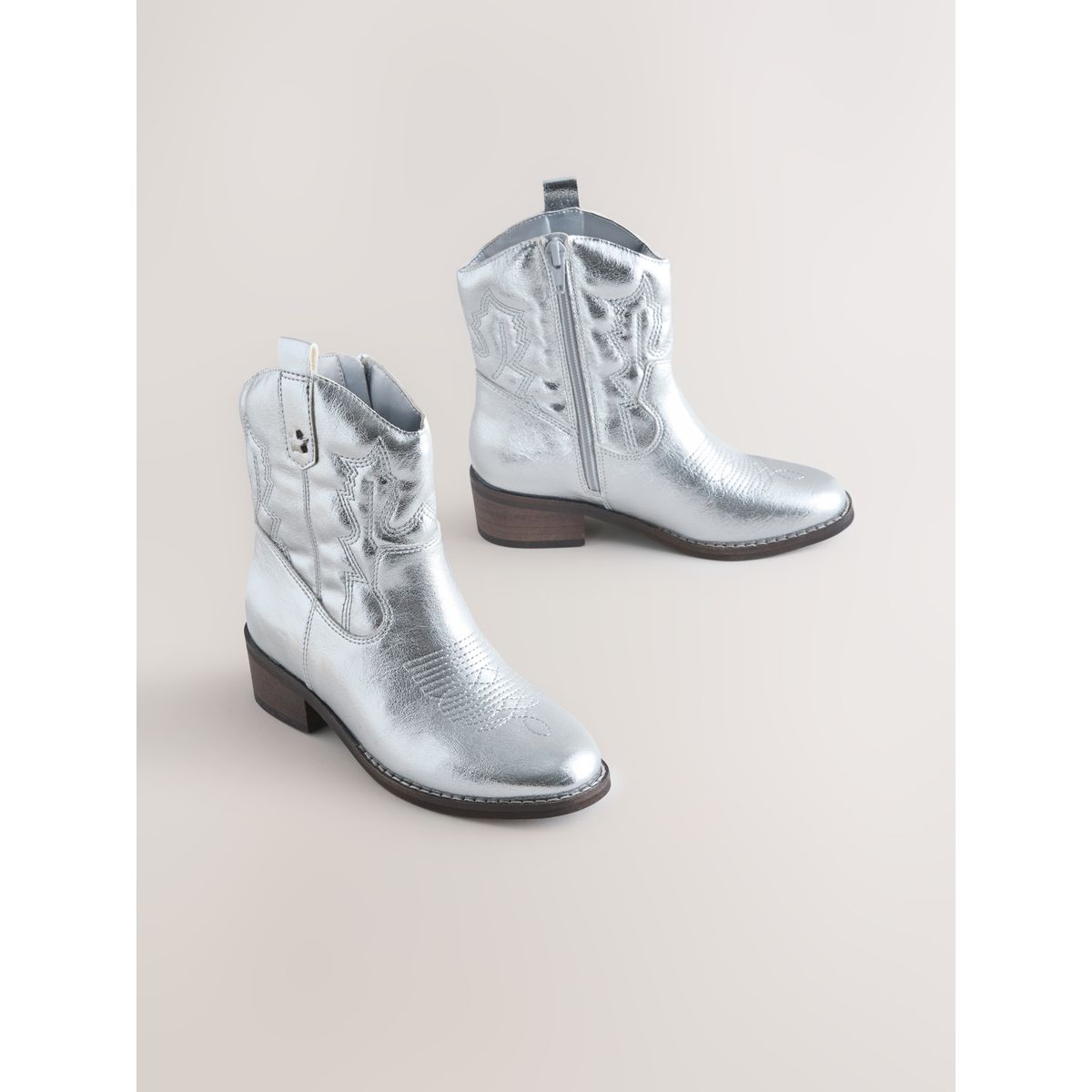 Bottines style western argent, NEXT