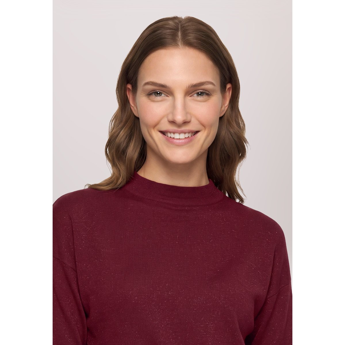 Pull-over en maille à nœud maroon banner, BETTY BARCLAY