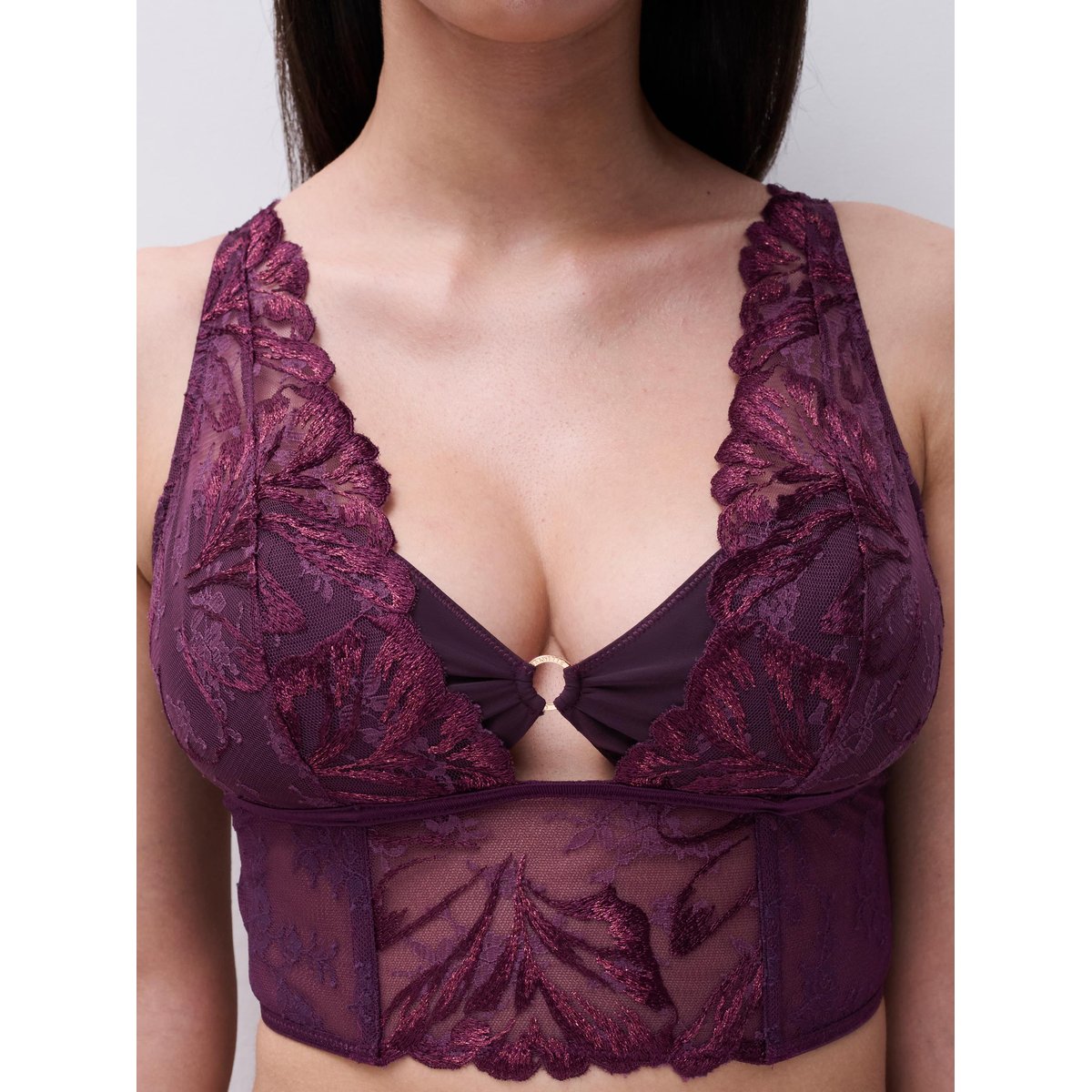 Bustier ILLUSION aubergine lurex, CHANTELLE