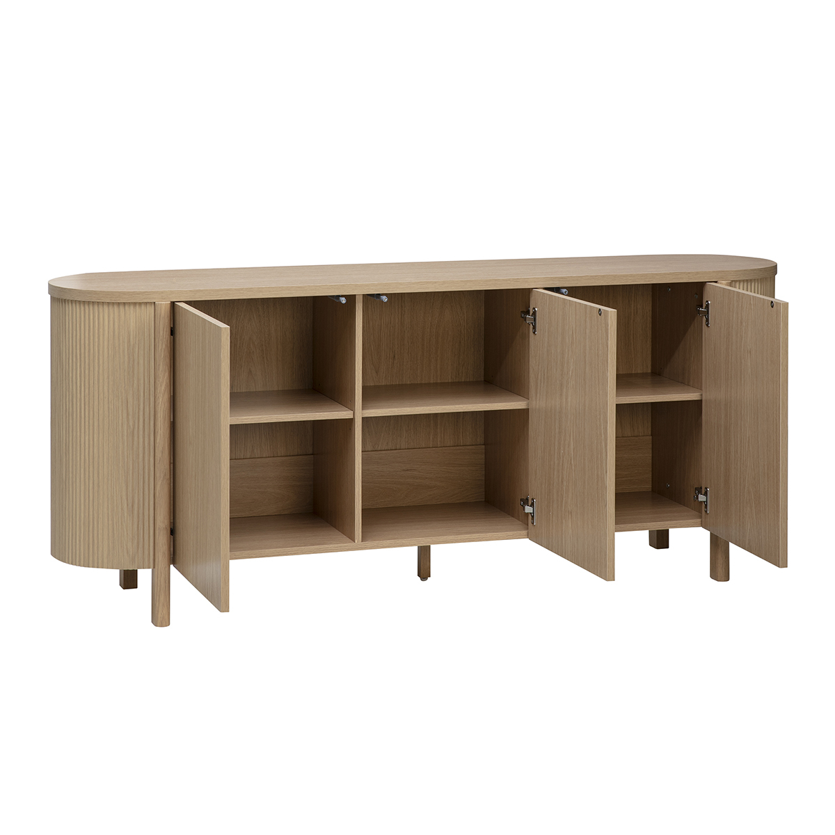 Buffet finition bois clair chêne 3 portes L180 cm PAOLINE couleur unique, MILIBOO
