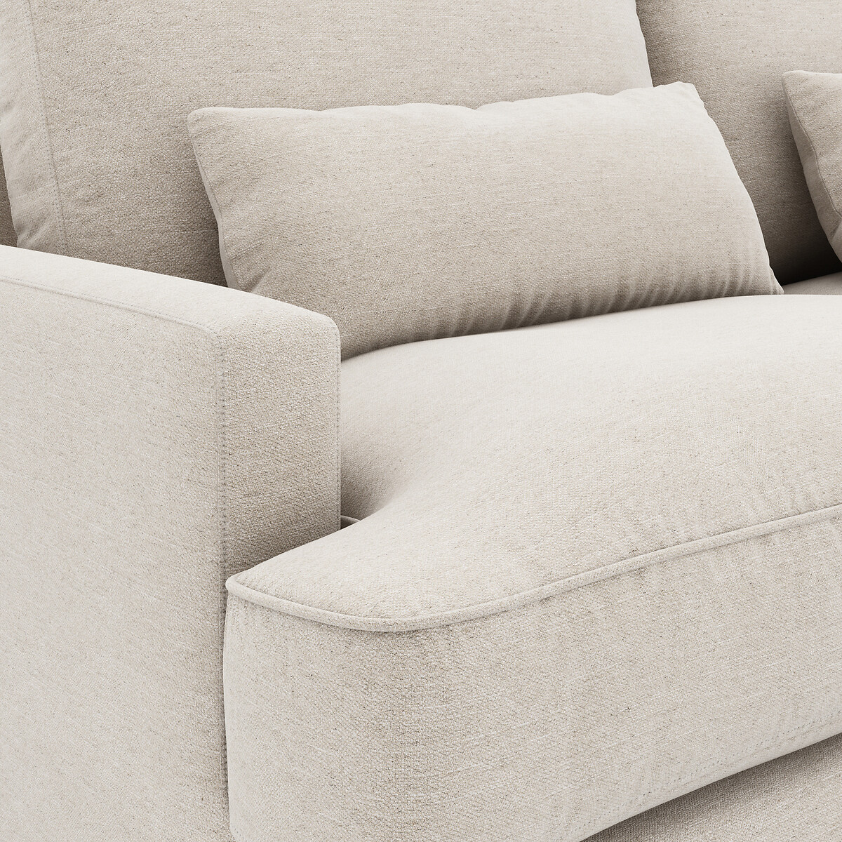 3-Sitzer-Sofa, umwandelbar, aus meliertem Leinen, ALWINE elfenbein, AM.PM
