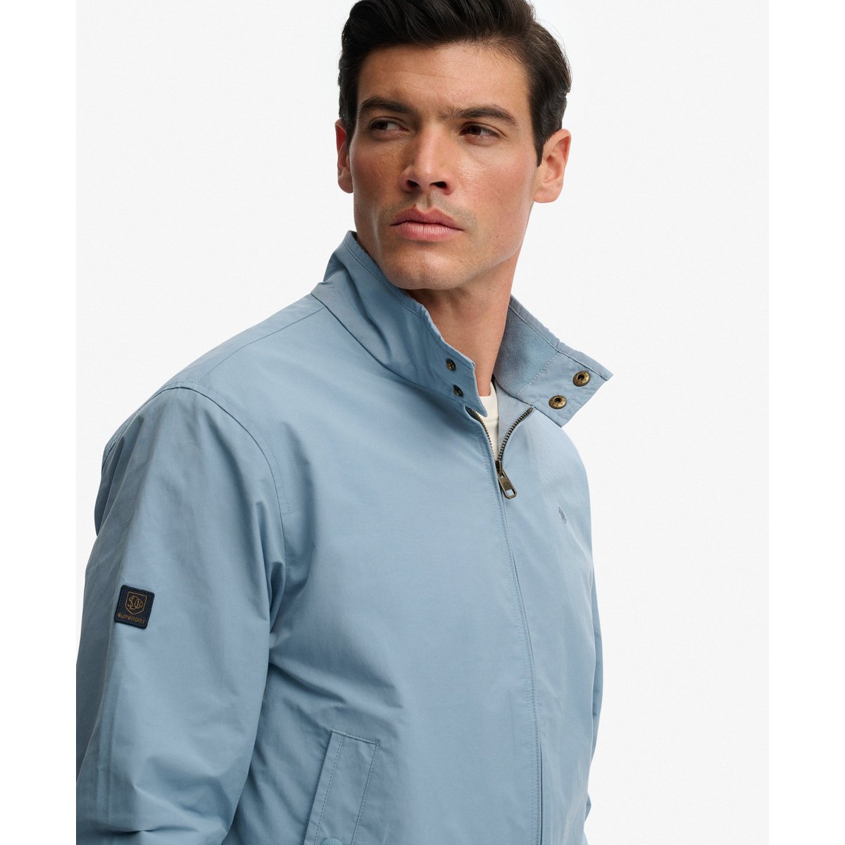 Blouson Harrington classique bleu de chine, SUPERDRY