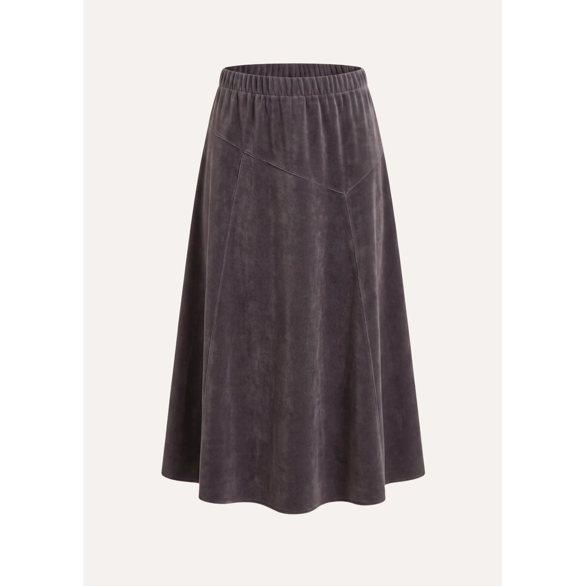 Jupe longue évasée en satin de lyocell anthracite, LA FEE MARABOUTEE