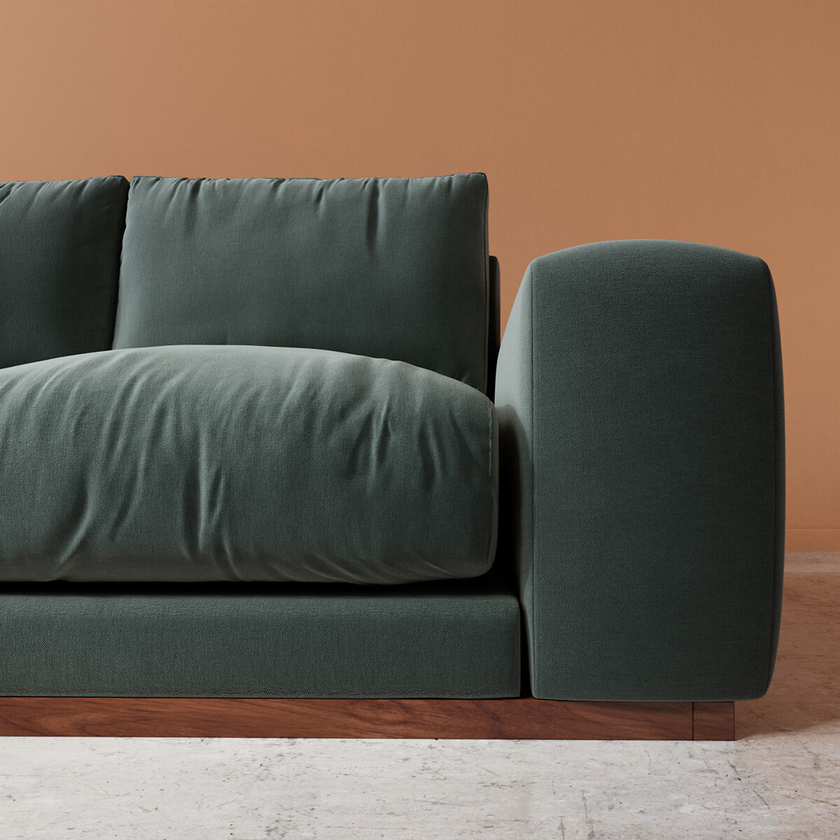 Denver Crushed Velvet Corner Chaise Sofa hydro, SWOON