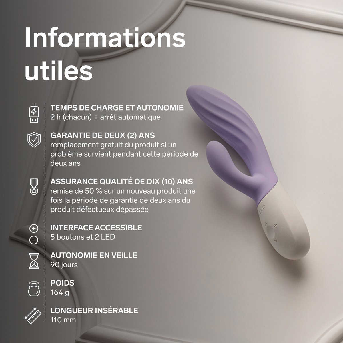 LELO INA Twist Stimulateur Clitoridien Point G Vibromasseur Double Action, Lavander aqua, LELO