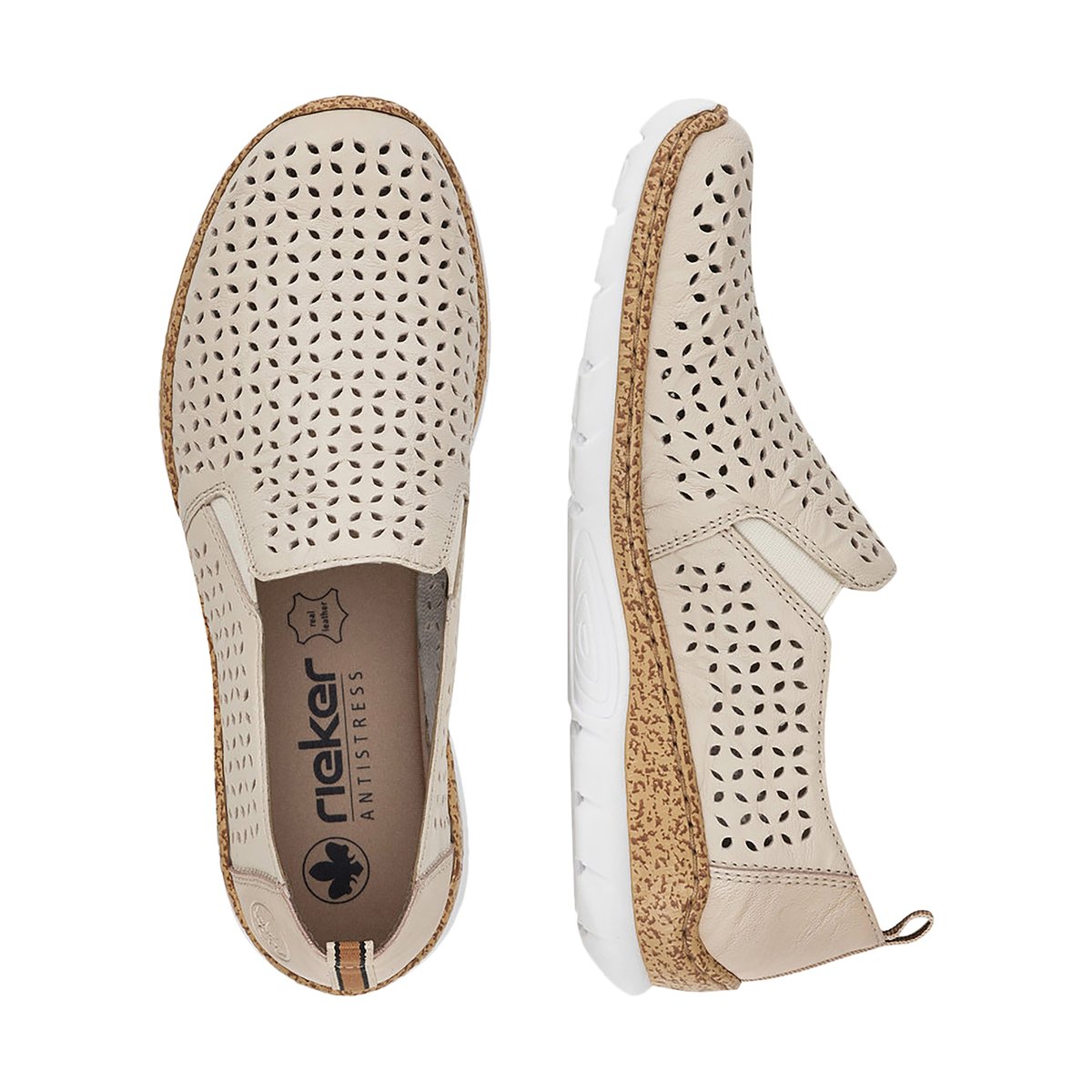 Basket Basse Cuir Massa beige, RIEKER