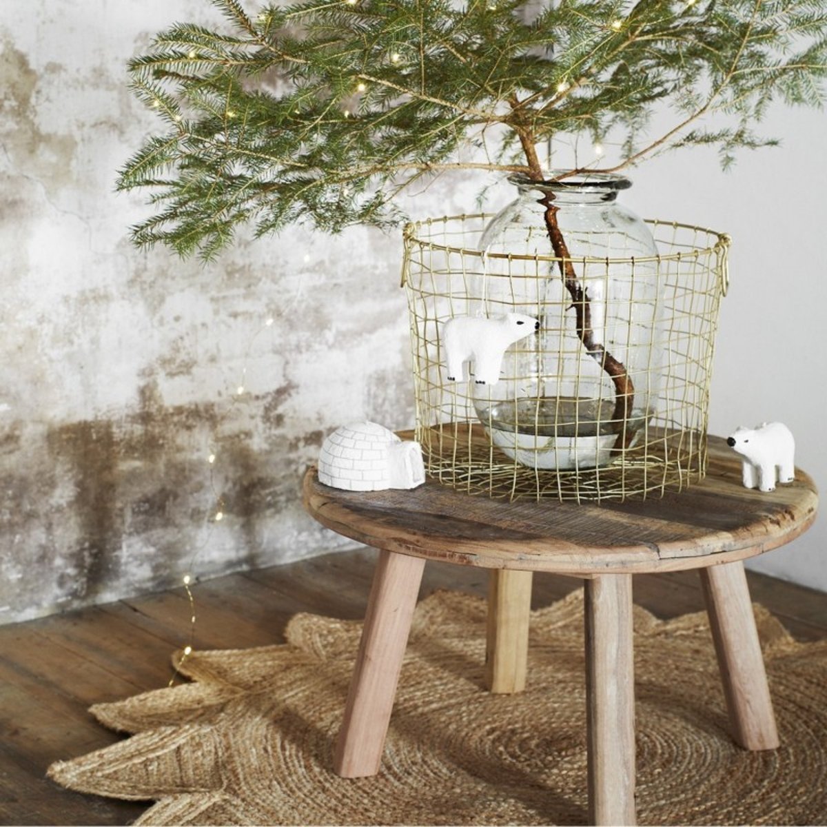 Table basse ronde bois recyclé bois clair, MADAM STOLTZ
