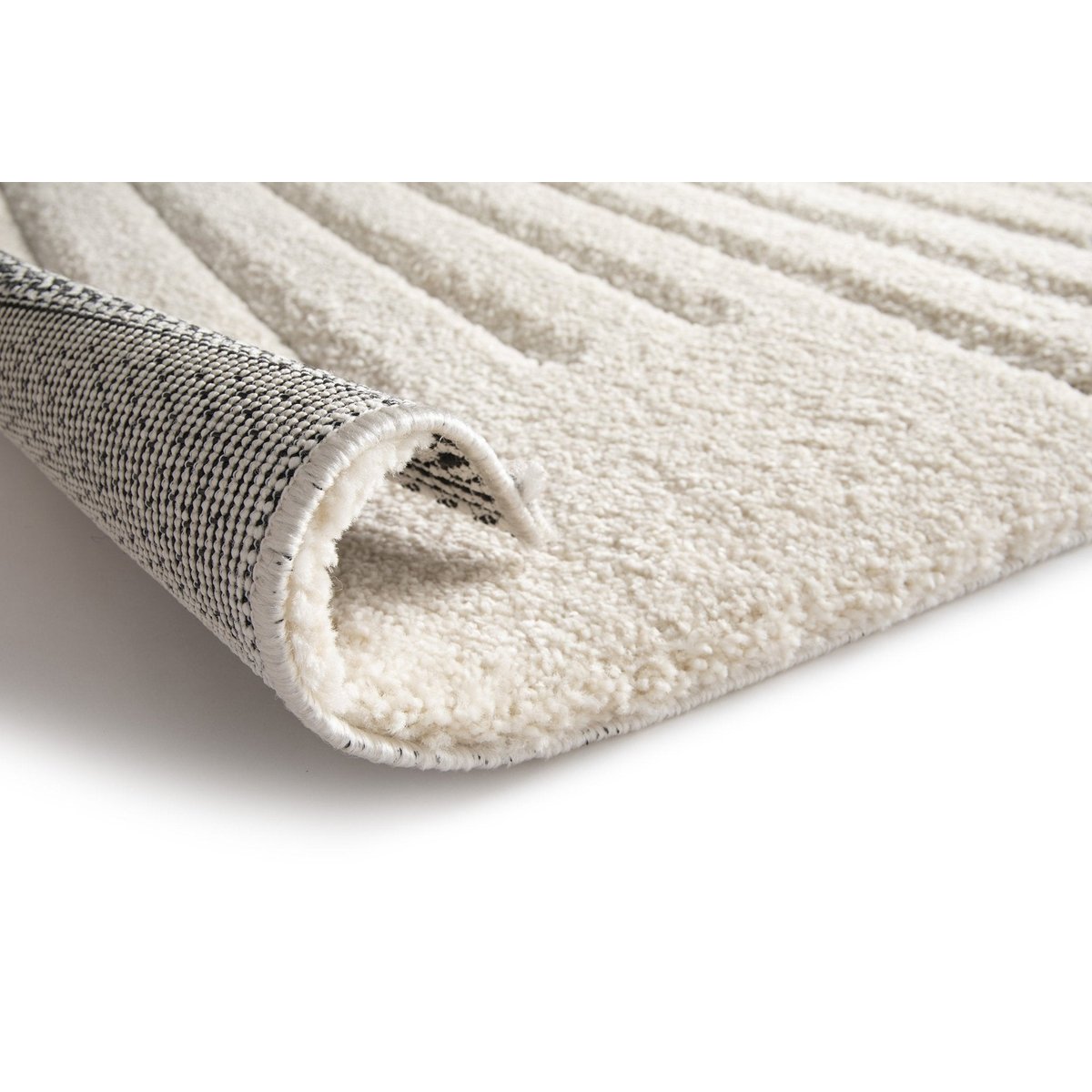 Tapis doux à reliefs ALIGNE beige sable, AFK LIVING