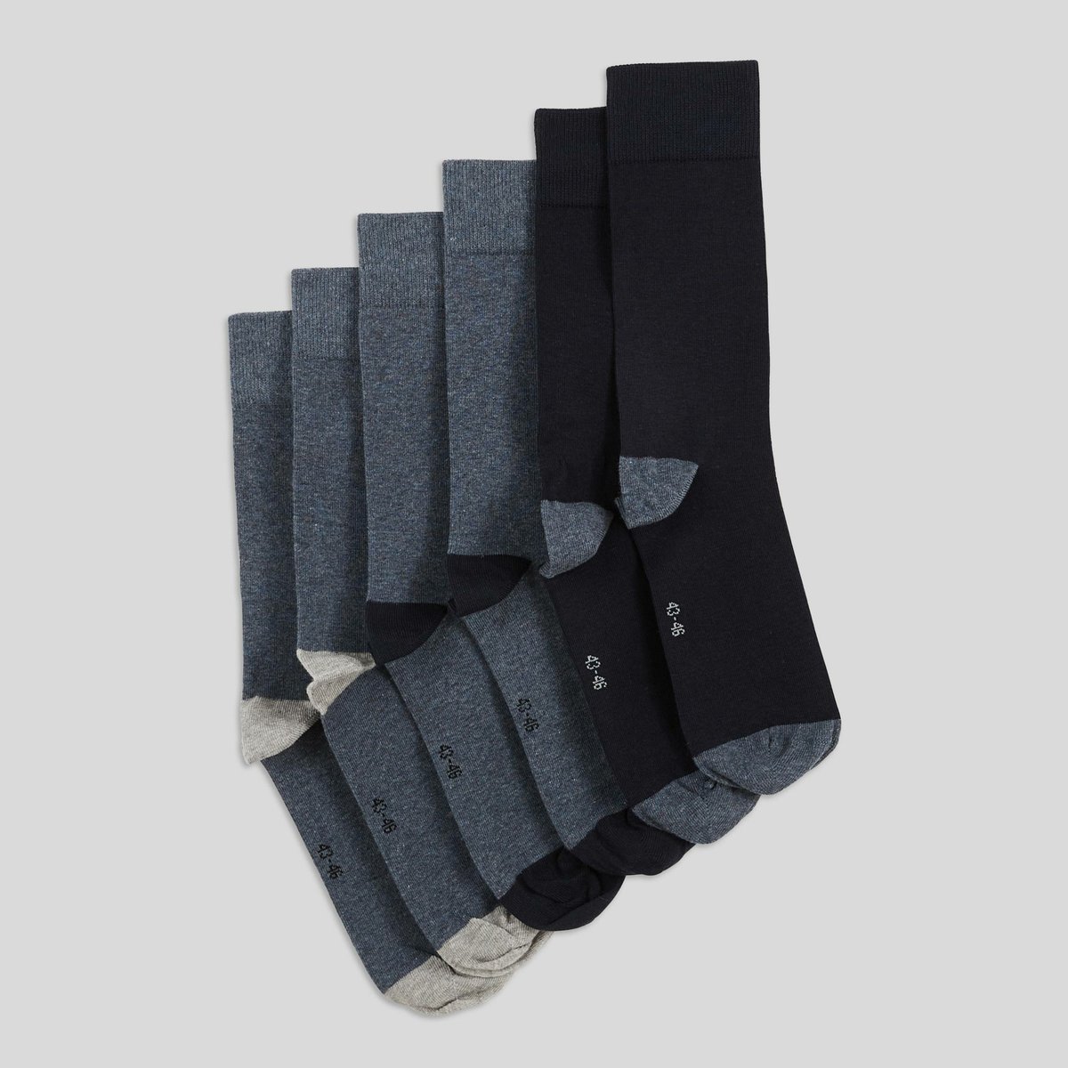 Lot de 3 paires de chaussettes fantaisie en coton cobalt, MONOPRIX