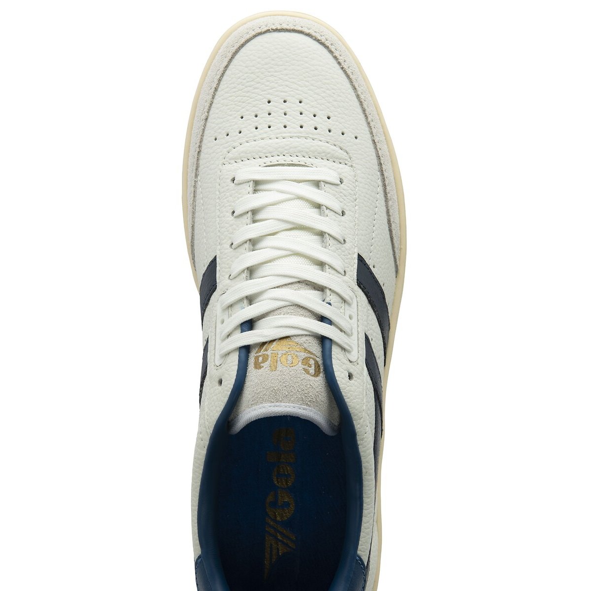 Baskets Contact Leather blanc/bleu marine, GOLA