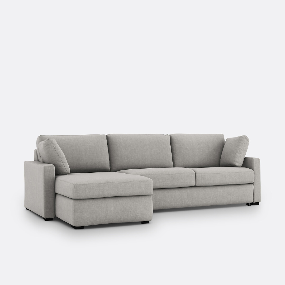 Canapé d'angle, convertible, 4 places, coton et lin, mousse Premium HR, TIMOR gris clair, LA REDOUTE INTERIEURS