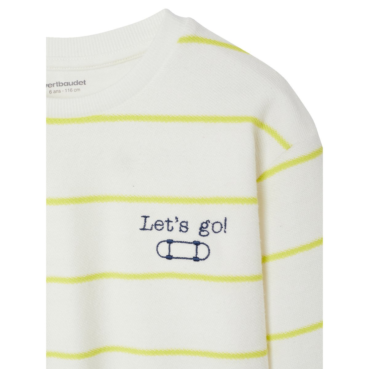 T-shirt manches longues blanc, VERTBAUDET