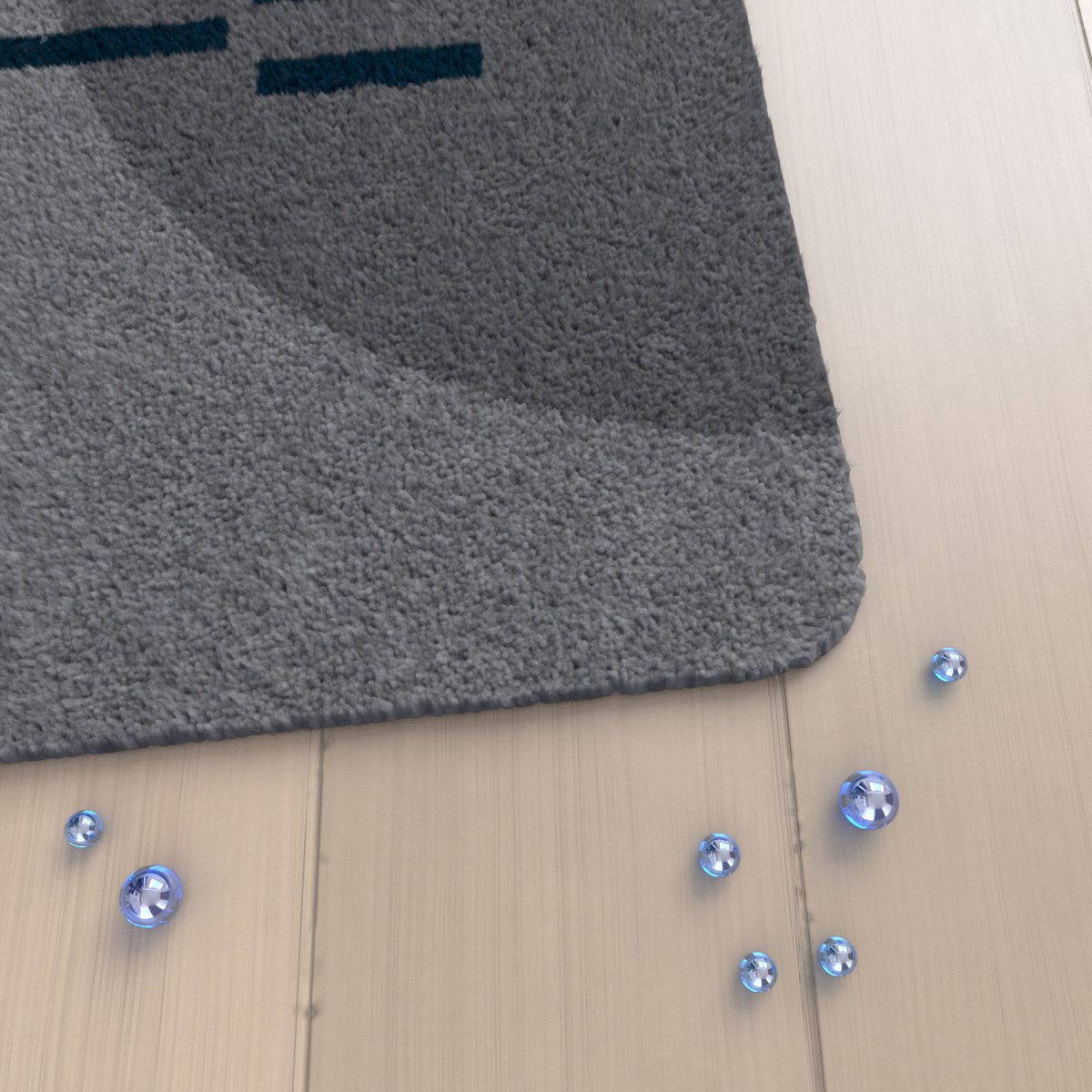 Tapis de bain antidérapant gris clair, HOME MAISON