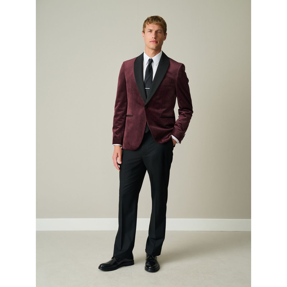 Blazer en velours à motif bourgogne rouge géométrique, NEXT